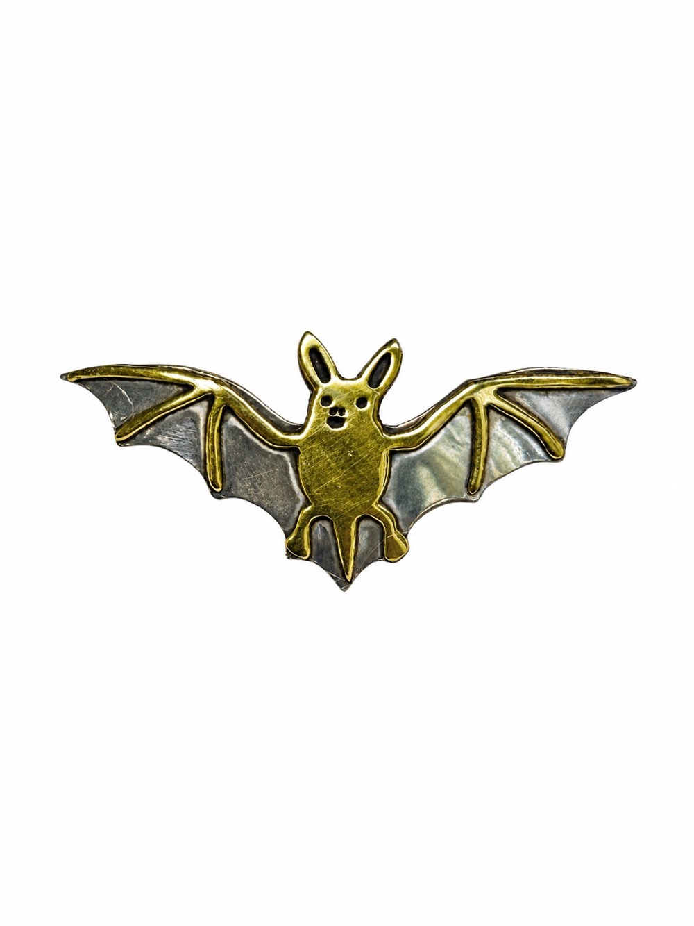 Vintage Wild Bryde Sterling Silver Bat Brooch (1980s–1990s)